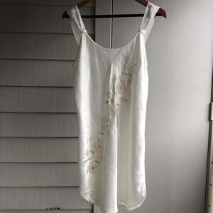 ✨SOLD✨ Secret Treasures Vintage Ivory Satin Floral Lingerie Dress Night Gown